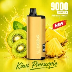 Kiwi Pineapple Alibarbar INGOT 9000 disposable vape, 9000 puffs, 5% nicotine salt