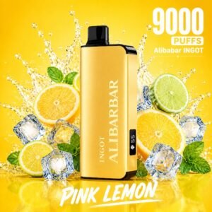 Pink Lemon Alibarbar INGOT 9000 disposable vape, 9000 puffs, 5% nicotine salt
